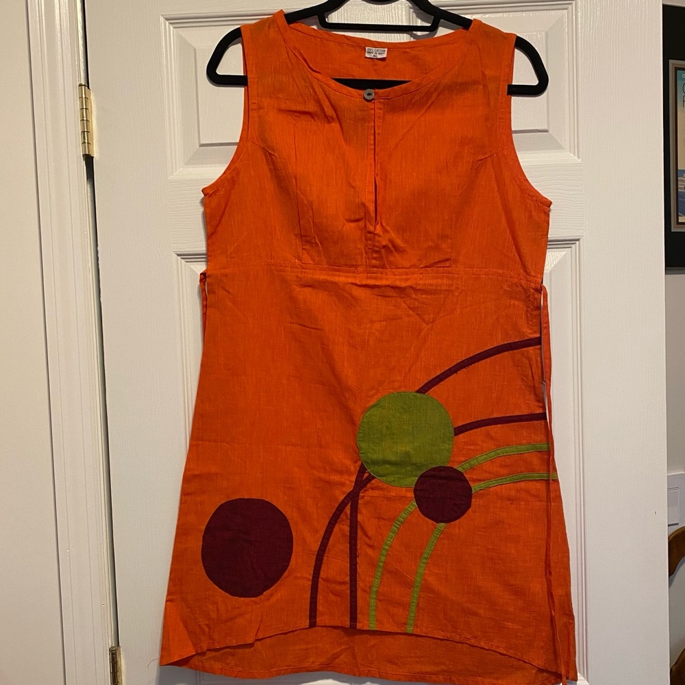 Women’s shift dress, geometric design, mod style